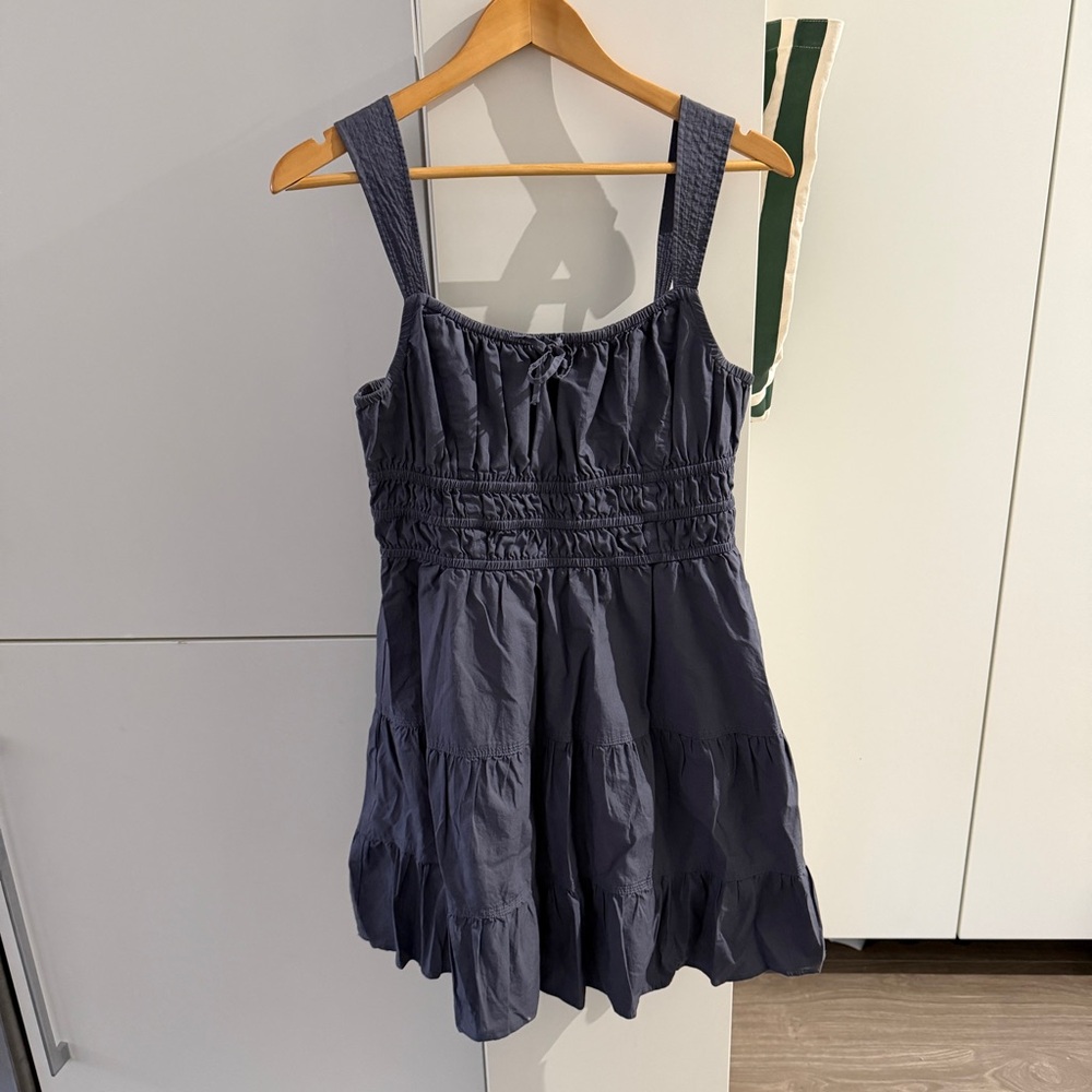 Sunday Best Grey Blue Mini Dress